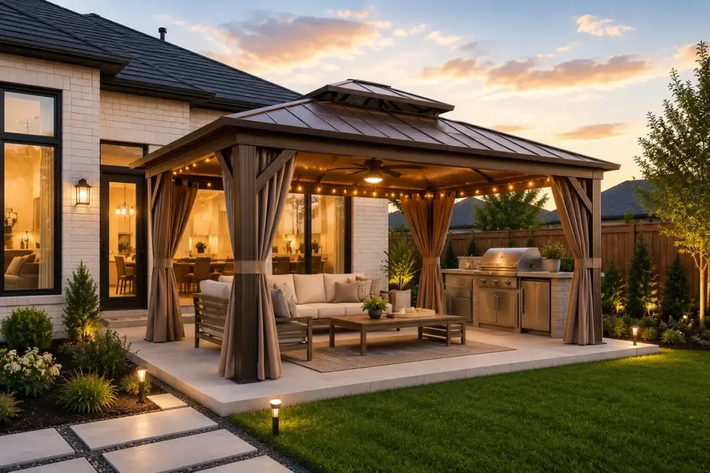 Premium Gazebo & Backyard Design in a Modern Texas Backyard